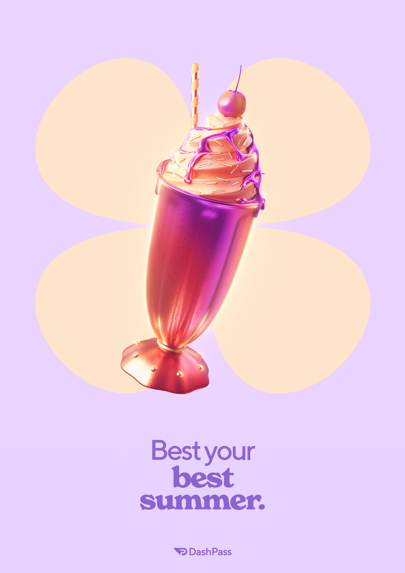 A doordash poster for summer of dashpass with an icecream